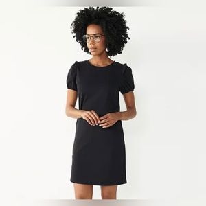 NINE WEST Puff Sleeve Above Knee Length Dress Size XS Black.